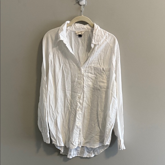 Universal Thread White Linen Collared Blouse - Picture 3 of 6